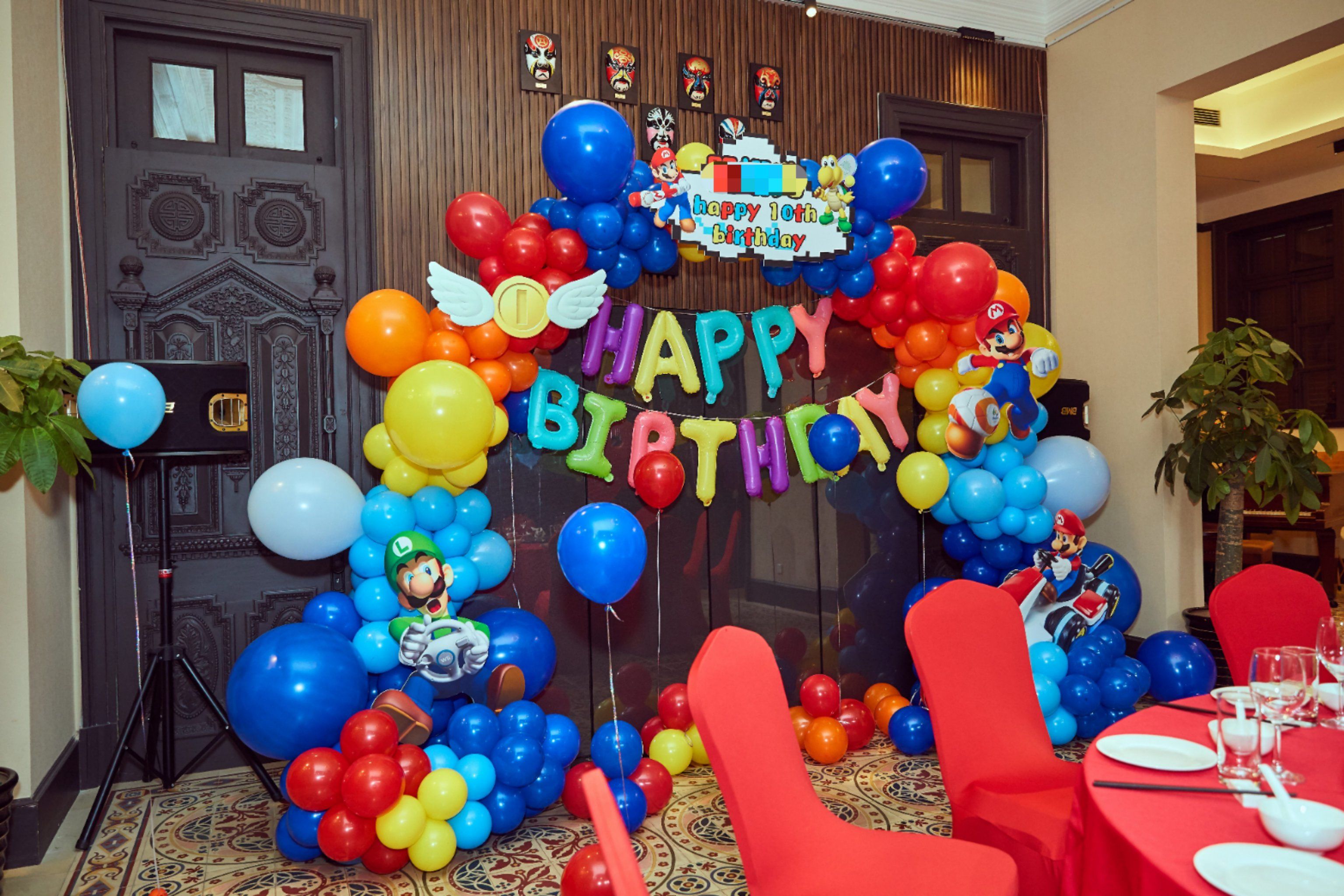 小包房别墅生日宴小预算生日布置,古风和现代完美融合