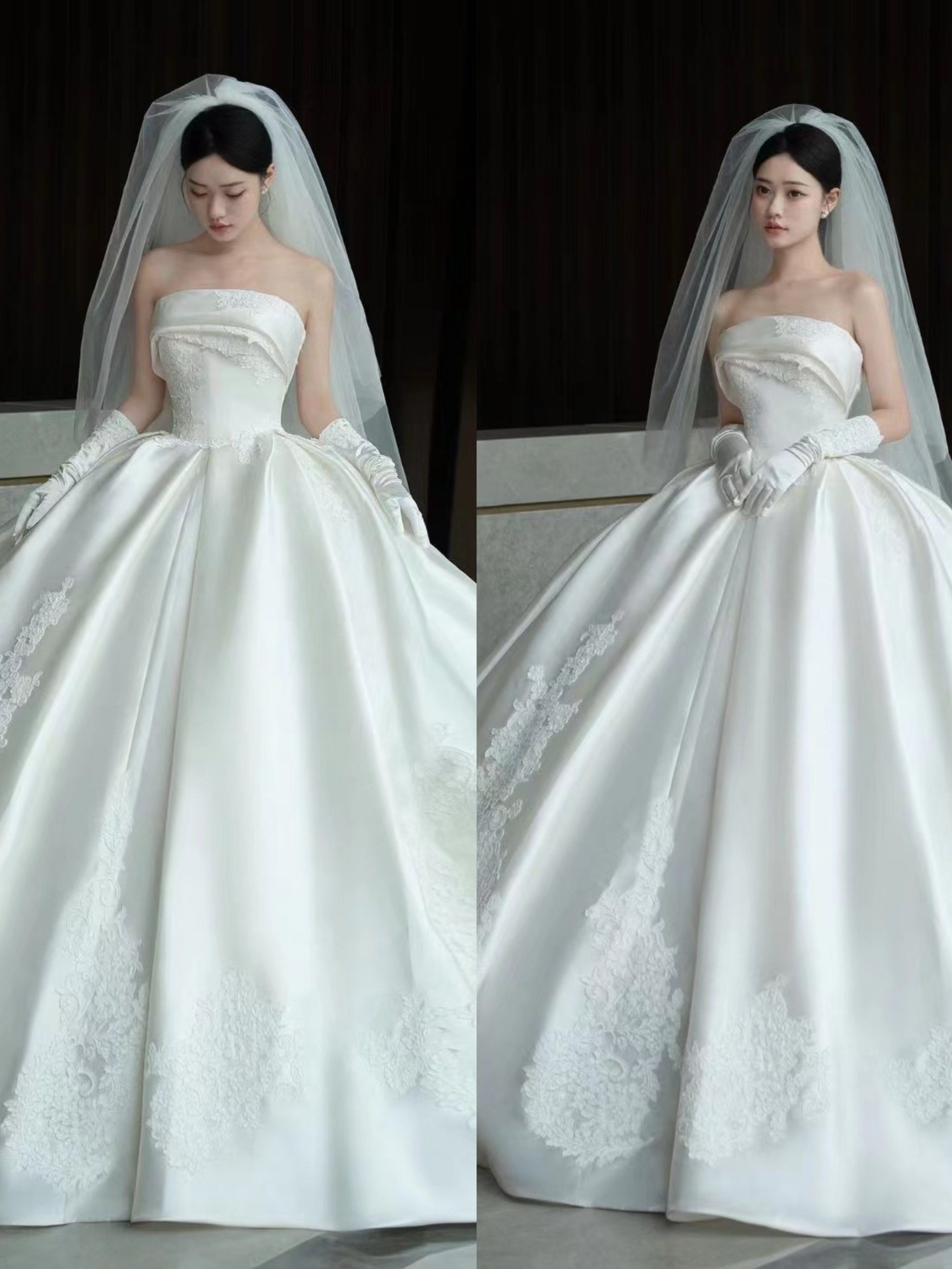 缎面婚纱
