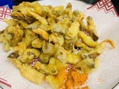 炸平菇-东北哈尔滨酱骨头馆房掌柜铁锅炖