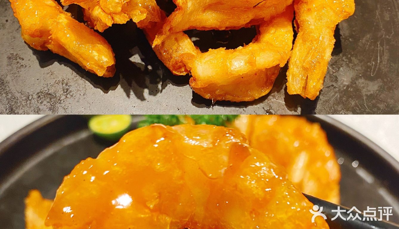 吃酥香烤鸭蘸蜜汁桃花酱