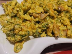 韭菜大蛤炒鸡蛋-添福来墨鱼饺子 · 海鲜东北菜(大连星海·黄浦路店)