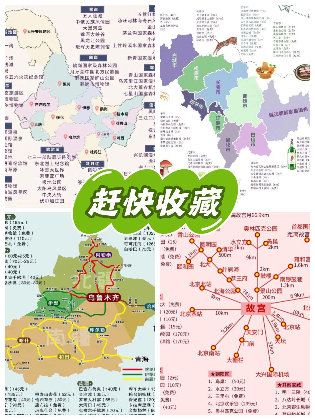 中国各省市旅游地点地图