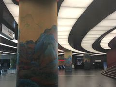 进门处山水画柱廊-国家大剧院