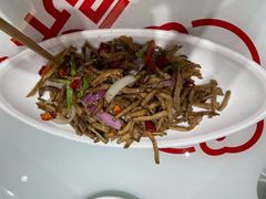 干煸茶树菇-添福来墨鱼饺子 · 海鲜东北菜(大连星海·黄浦路店)