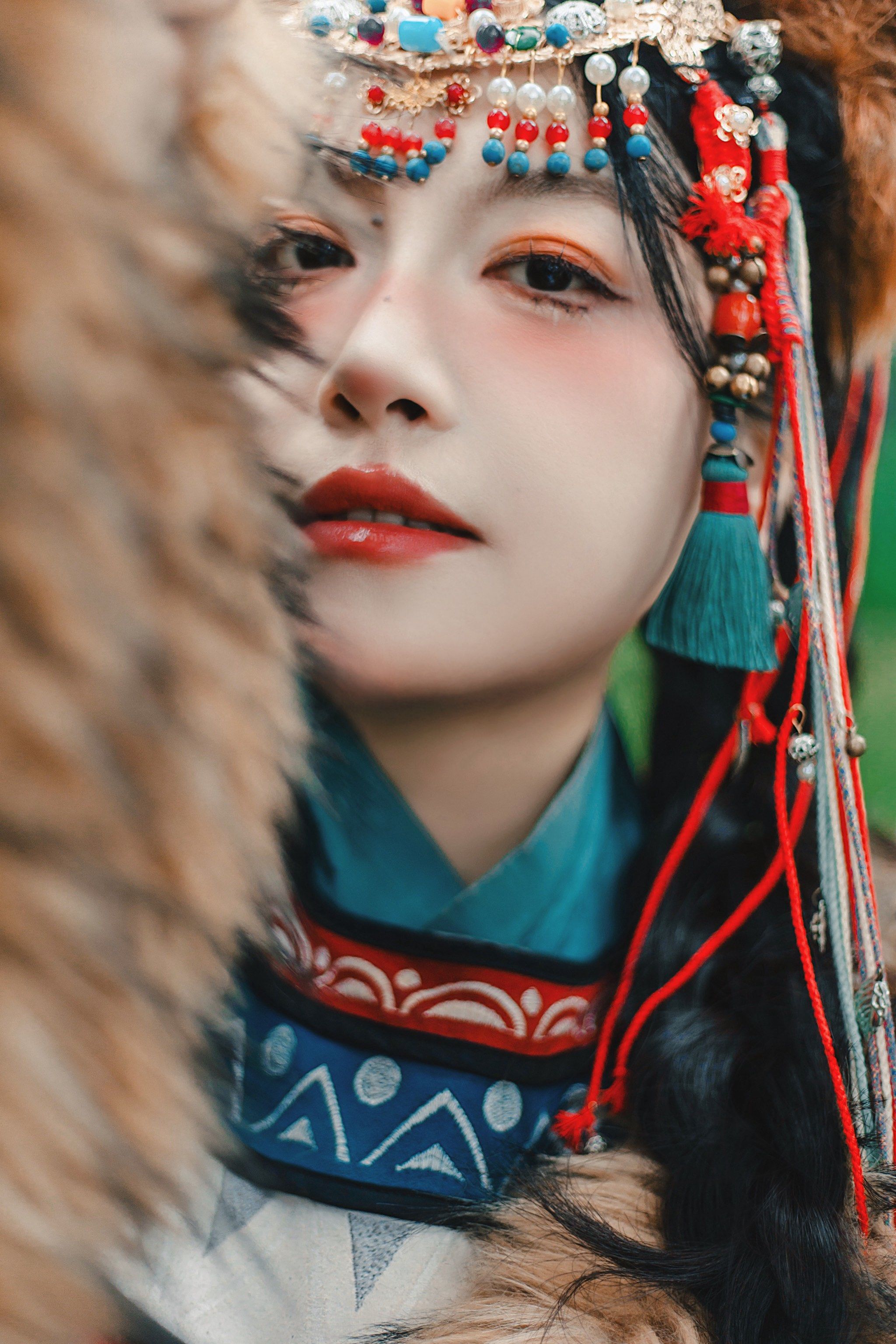 来长白山拍藏族民族风亲子写真