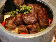 麻椒葱爆M7牛肉-木守西溪溪隐餐厅