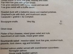 菜单-Le Comptoir de la Gastronomie