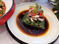 蒜香蛏子蒸秋葵-高老庄新家宴(北斗星广场店)