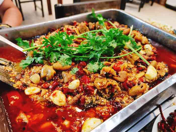 肥肠烤鱼 鱼很新鲜,但是调味很差劲 肥肠也就菜市场大锅卤菜的