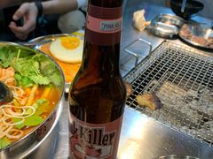 粉红KILLER啤酒-大丘街路边烤牛肉