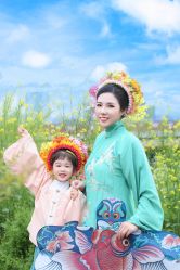 -后宫·古装汉服京剧儿童亲子全家福摄影