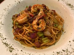 鲜虾蒜辣意面-小食院简餐厅
