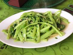 蒜蓉炒空心菜-正宗高流河饭店原创风姜鸡