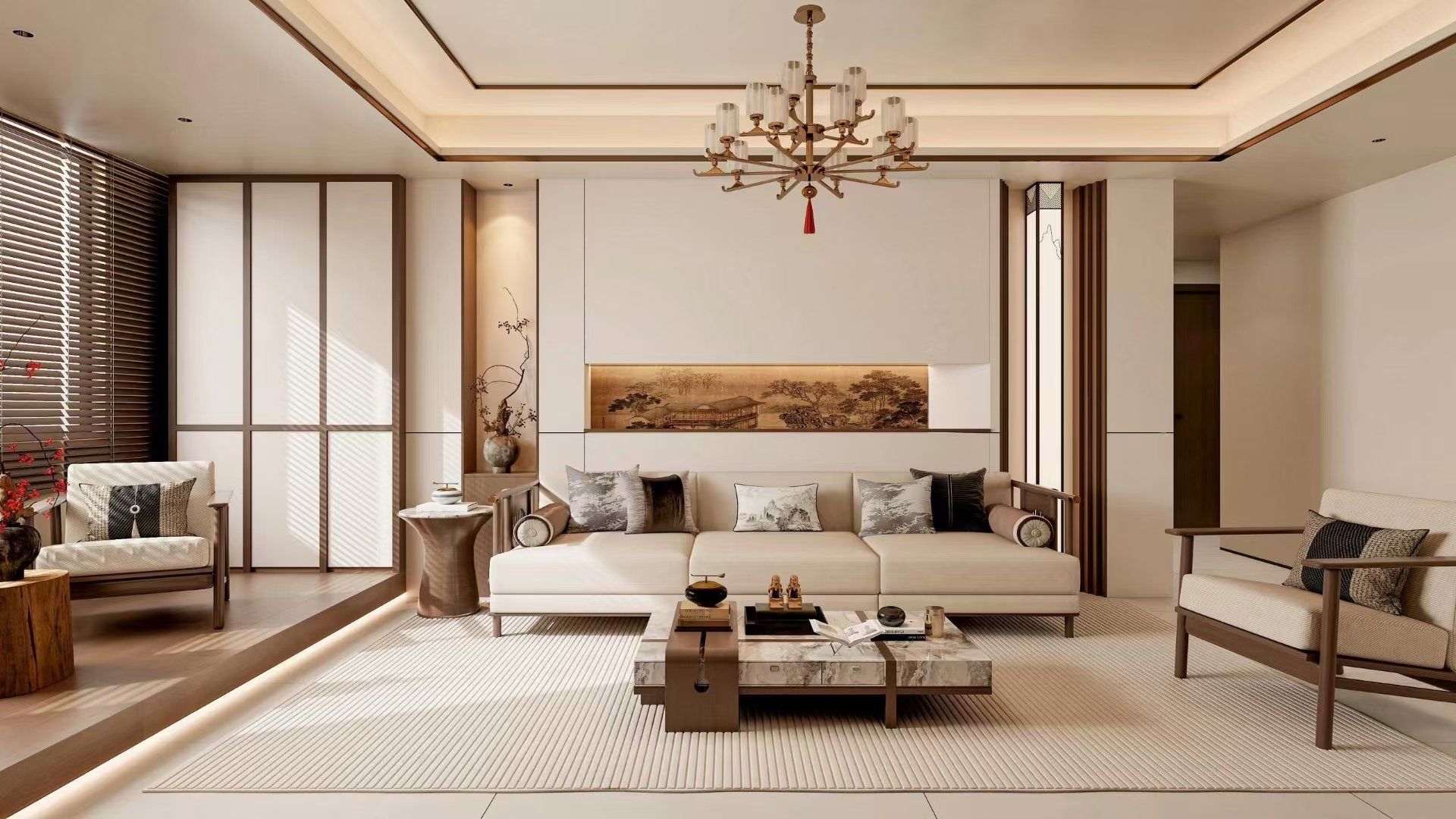 清新简约中式客厅