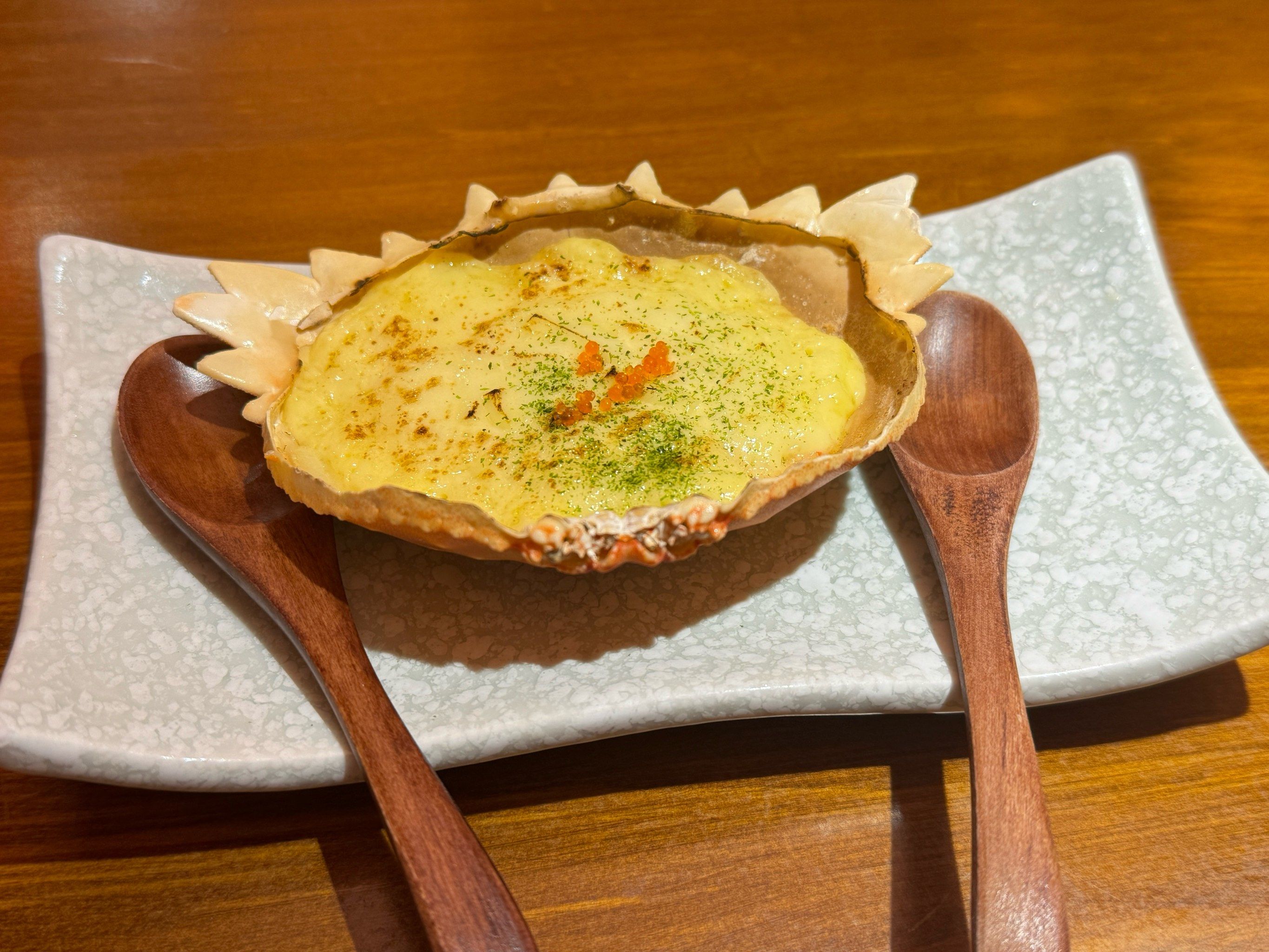 天天领红包芝士焗蟹煲很好吃芝士很拉丝