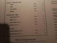 菜单-The Meat & Wine Co Southbank(南岸店)