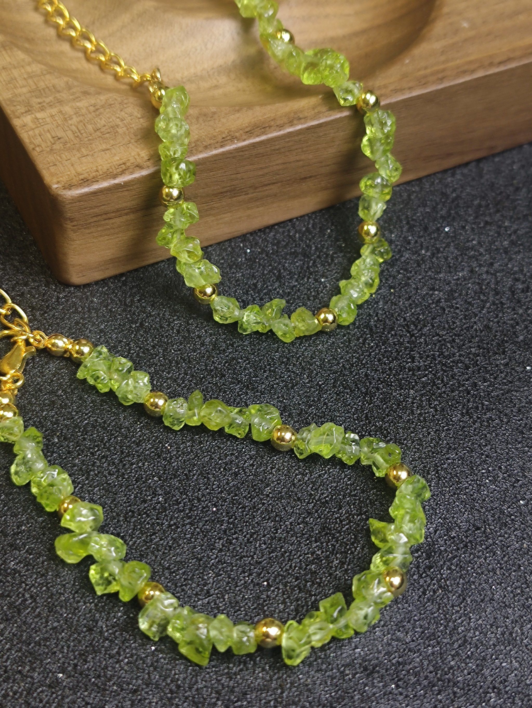 手工时刻:橄榄石水晶手串