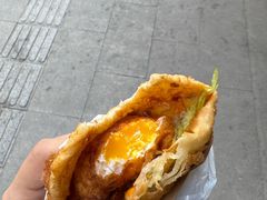 -小红车炸蛋葱油饼
