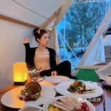 成都绝美露营西餐厅。眺望双子塔，拍照满分💯