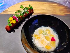烟熏扇贝塔塔，炸大虾条，乌鱼子-九献·创意菜(亮马河饭店)