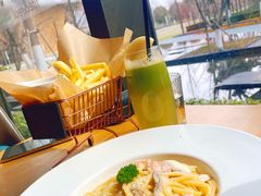 奶油培根意面-青麦家·融合餐厅(江岛智立方店)