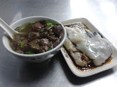 韭菜猪红汤、牛肉肠-银记肠粉(文昌北路店)