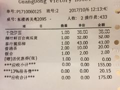 账单-广东胜利宾馆西关粤中餐厅