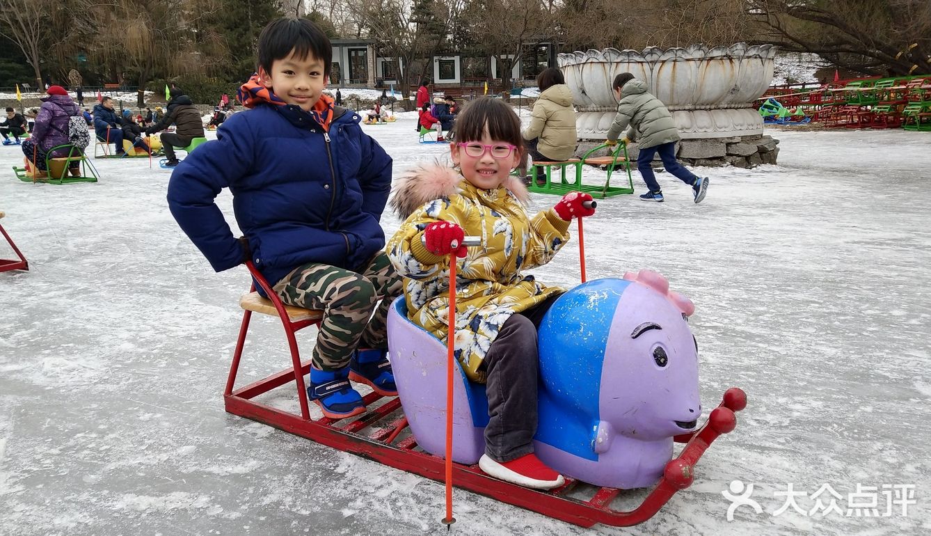 冬天就是這點兒好可以去滑冰車嘍