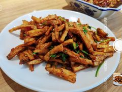 干煸杏鲍菇-天添纸包鸡家常菜