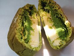 抹茶绿豆奶酥面包-谷艺烘焙