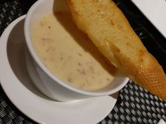 培根腿蓉粟米浓汤配奶香片-半秋山西餐厅(巴南万达广场店)