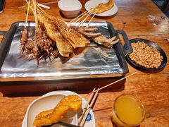 烤白果-路边摊小炉子烧烤