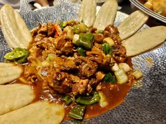 招牌三绝外婆熬炒鸡配饼-小城外婆肴私房菜.家宴聚集点(圆明园颐和园·清河上地店)