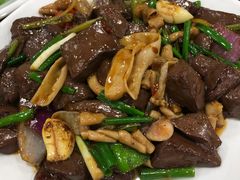 姜葱炒鹅肠血-牛恒濑粉