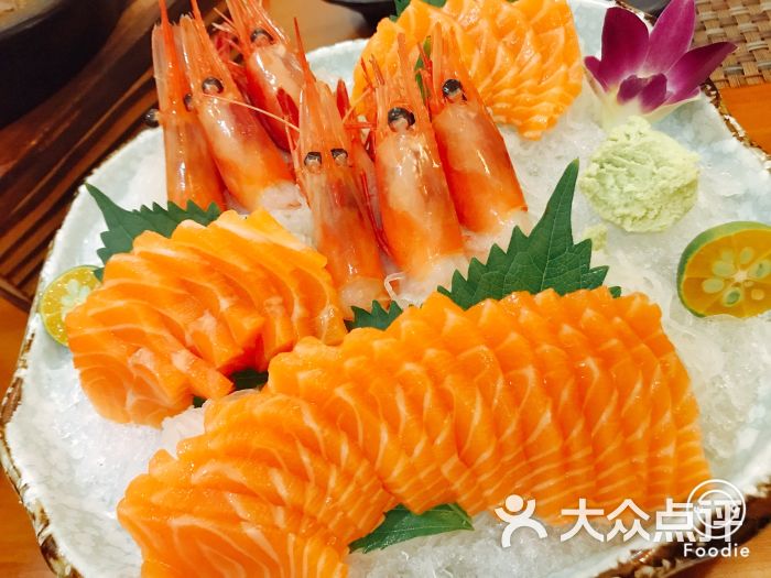 感寿回转寿司三文鱼&甜虾图片 - 第6张