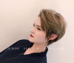 Yishen剪短发作品-3AM HAIR SALON烫发染发接发