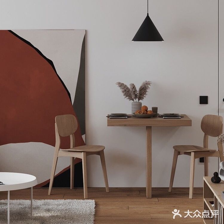 原木＋橙色 简约雅致的感觉