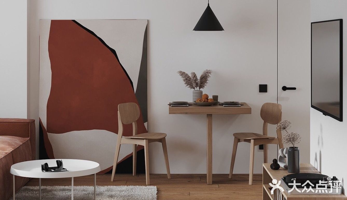 原木+橙色 简约雅致的感觉