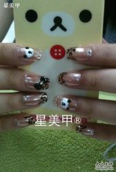 豹纹&小熊-星美甲