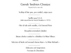 菜单-Restaurant Paul Bocuse