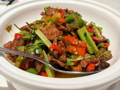 黄贡椒爆炒手切鲜吊龙-旺顺阁·北京菜·烤鸭(魏公村店)