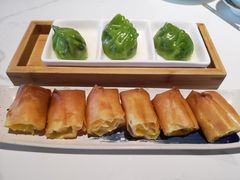 櫻花蝦葛仙米菠菜餃-五号茶居·新派粤菜·岭南五号酒店(沿江中路店)