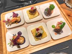 煎虾配紫薯泥薯片及姜味柠檬汁-AZUL by FUEL蓝色·法式酒馆(琶醍店)