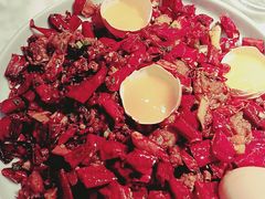 辣子鸡配芒果分子球-雀蓝川菜(奥体广场店)