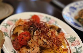 Black Truffle Tomato-Oiled Shrimp