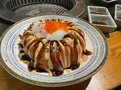 三文鱼流心熔岩饭-梦山水日本烧肉(五四广场店)