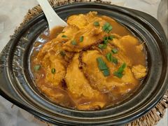 鲍鱼汁手工客家蛋饺煲-鹭园酒家·四十年老字号