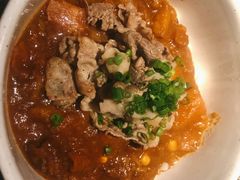 牛肉寿喜炒乌冬面配温泉蛋-田野日本料理(仙霞路店)
