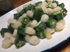 秋葵炒贝丁-必点海鲜·鲅鱼水饺(鞍山西道店)