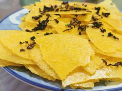 玉米片炒干菜-洪福饭店·十八年老店